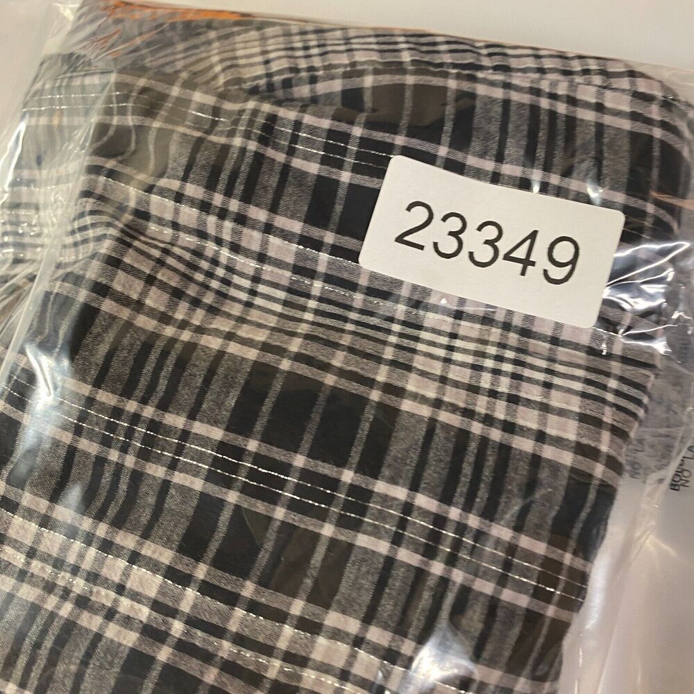 Dressbarn Blouse Women L Large Black Plaid V-Neck 1/2 Button 3/4 Sleeve Casual - Picture 8 of 8